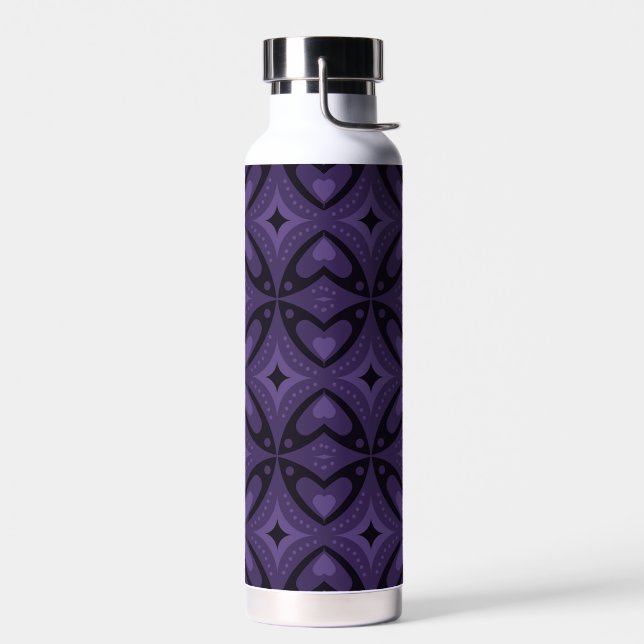 Dunkelviolett gefärbtes Retro-Muster Trinkflasche (Links)