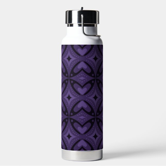 Dunkelviolett gefärbtes Retro-Muster Trinkflasche (Links)
