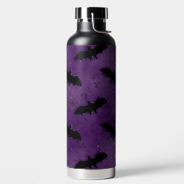 DUNKELVIOLETT MIT SCHWARZEN HALLOWEEN-FLEDERMÄUSEN TRINKFLASCHE