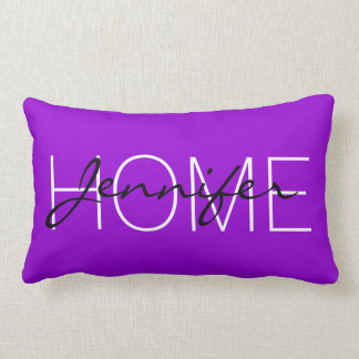 Dunkelviolett-Zuhause-Monogramm Lendenkissen
