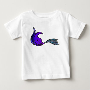 Dunkelviolette Meerjungfrauenschwanz Baby T-shirt