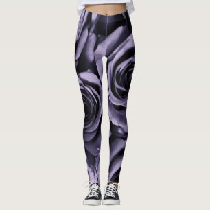 Dunkelviolette Purpurrosen Mode Leggings
