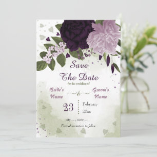 dunkelviolette und hellviolette Blätter botanisch Save The Date
