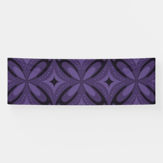 Dunkelviolettes Retro-Muster Banner (Horizontal)
