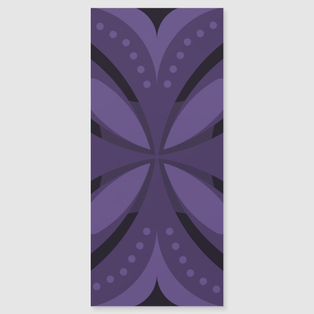 Dunkelviolettes Retro-Muster Magnetkarte (Vorderseite)