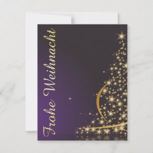 Dunkelviolettes Weihnachtsmotiv mit Weihnachtsbaum Einladung