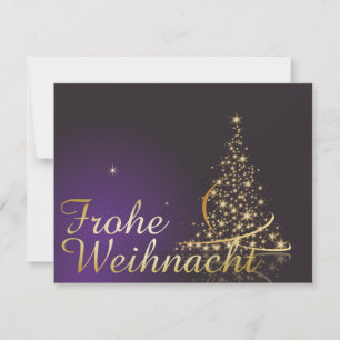 Dunkelviolettes Weihnachtsmotiv mit Weihnachtsbaum Einladung