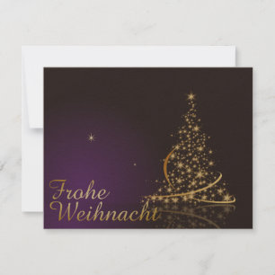 Dunkelviolettes Weihnachtsmotiv mit Weihnachtsbaum Einladung