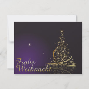 Dunkelviolettes Weihnachtsmotiv mit Weihnachtsbaum Einladung