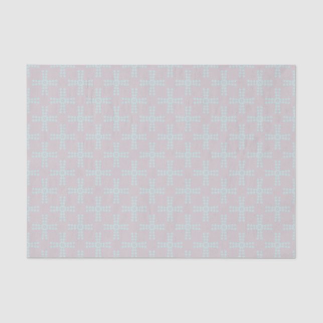 Dunkelwestliches Cross Motif Soft Gray Aqua Seidenpapier (Vorderseite)