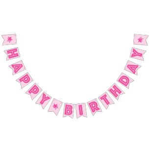DUNKER PINTEXT & LEICHTE PINKFARBE ☆ GLÜCKLICHES B WIMPELKETTE