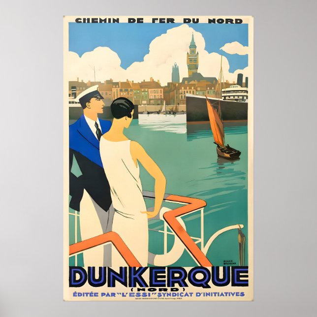 Dunkerque Chemin de Fer du Nord Plakat Retro (Vorne)