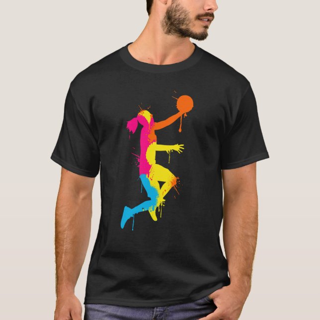 Dunking basketball player basket basketball player T-Shirt (Vorderseite)