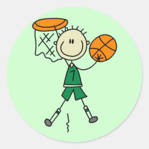 Dunking-Boys-Basketball-T-Shirts und Geschenke Runder Aufkleber