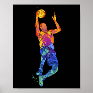 Dunking Bysketbyll Player Bysketbyll Graphic Poster