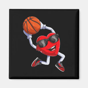 Dunking Heart Basketball Magnet
