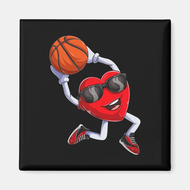 Dunking Heart Basketball Magnet (Vorne)