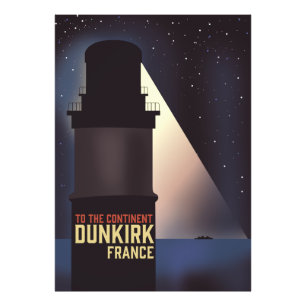 Dünkirchen Leuchtturm Reiseplakat. Fotodruck