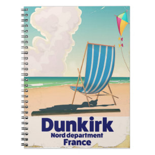 Dunkirk Beach Reiseplakat Notizblock
