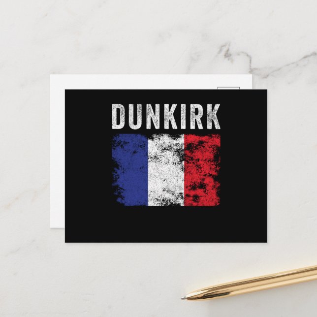 Dunkirk Frankreich Flagge Französisch Souvenir Postkarte (Vorderseite/Rückseite Beispiel)