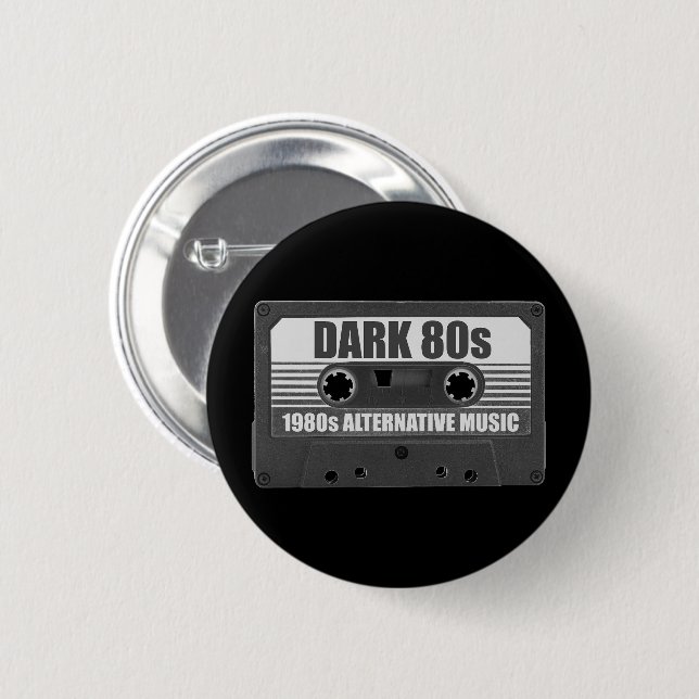 Dunkle 80er Kassette Pin Button (Vorne & Hinten)