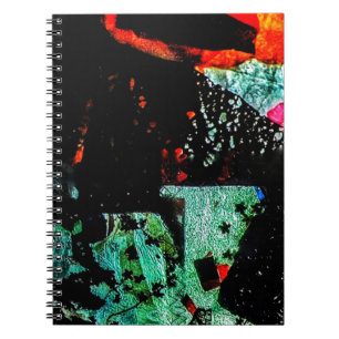 Dunkle abstrakte Spiral-Foto-Notebook, verbreitet Notizblock
