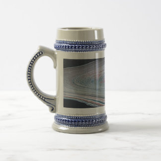 Dunkle abstrakte Wirbel Keramik-Bierkrug-Tasse Bierglas
