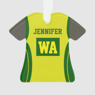 Dunkle acrylsauerhaut des personalisierten Netball Ornament