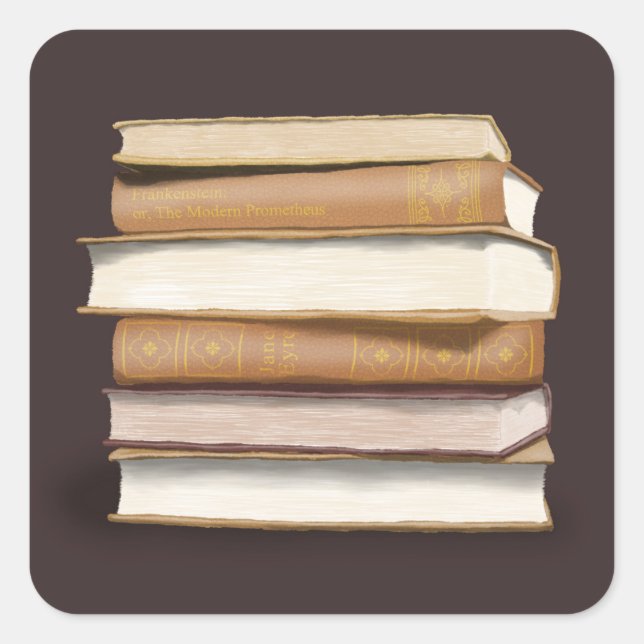 Dunkle Akademie Antike Bücher Quadratischer Aufkleber (Vorderseite)