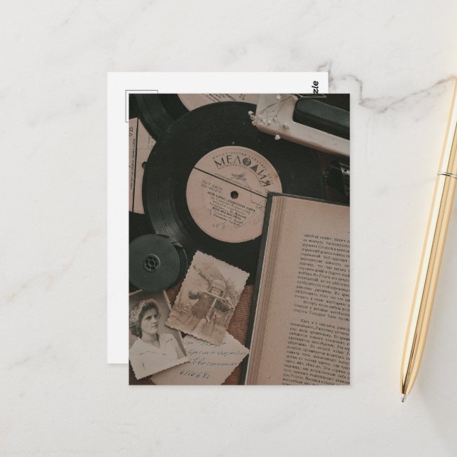 Dunkle Akademie Ästhetische Vintage Objekte Postkarte (Vorderseite/Rückseite Beispiel)