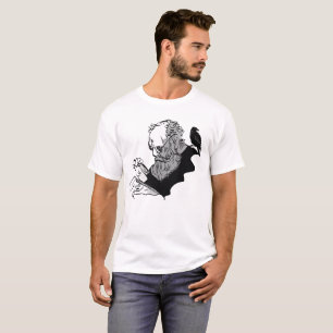 Dunkle Akademie-Gelehrter Skizze mit Raben-Kunst T-Shirt