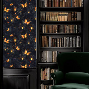 Dunkle Akademie glühende Motten und Lanterns Tapete