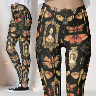 Dunkle Akademie Goth Viktorianisch Gothic Cameo Ro Leggings