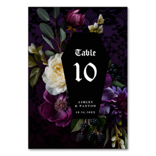 Dunkle Akademie Gothic Floral   Tischnummer
