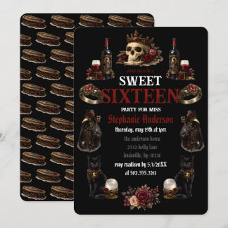 Dunkle Akademie-Gotik Sweet 16 Einladung