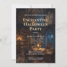 Dunkle Akademie Halloween-Ästhetik-Party-Einladung