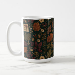 Dunkle Akademie Herbst Botanischer Vintage Muster Kaffeetasse
