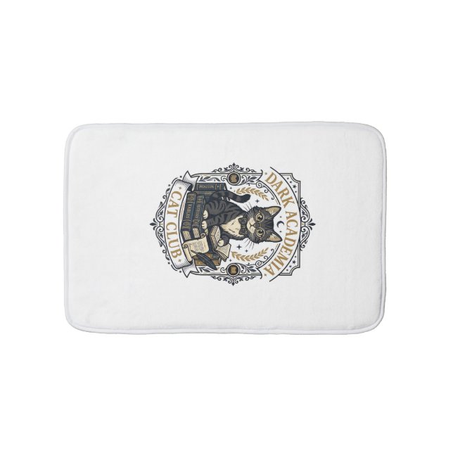 Dunkle Akademie-Katze Vater Geschenkidee - Dunkle  Badematte (Vorderseite)