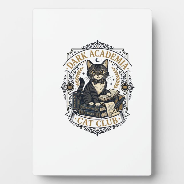 Dunkle Akademie-Katze Vater Geschenkidee - Dunkle  Fotoplatte (Vorderseite)
