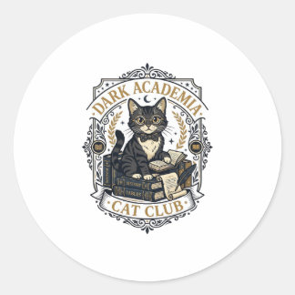 Dunkle Akademie-Katze Vater-Geschenkidee - Dunkle  Runder Aufkleber