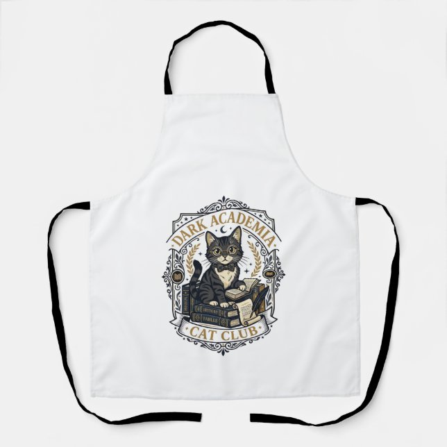 Dunkle Akademie-Katze Vater-Geschenkidee - Dunkle  Schürze (Vorderseite)