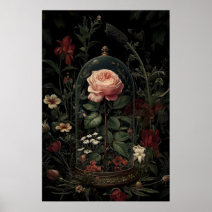 Dunkle Akademie-Kunstprints, Gothic Cat Butterfly Poster