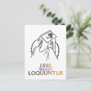 Dunkle Akademie Latein-Zitat Linienkunst Postkarte
