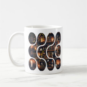 Dunkle Akademie Magisches Bücherregal Vintage-Desi Kaffeetasse