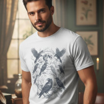 Dunkle Akademie Mondlicht Rabe Gothic Grafik