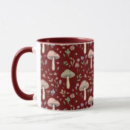 Dunkle Akademie Pflaume Rot Pilze Nahtlos Luxus Tasse