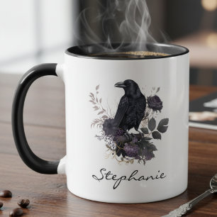 Dunkle Akademie Rabe Floral Düster Gothic Tasse