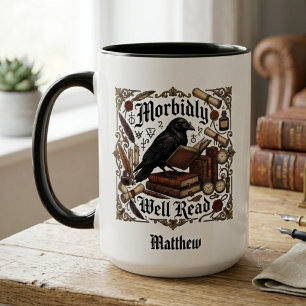 Dunkle Akademie Rabe Gothic Name Tasse