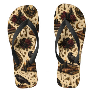 Dunkle Akademie-Raben Flip Flops
