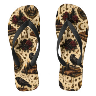 Dunkle Akademie-Raben Flip Flops
